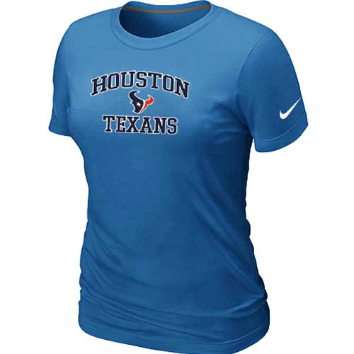 Nike Houston Texans Women's Heart & Soul NFL T-Shirt - Light Blue